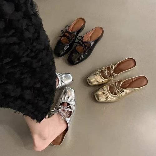 bowknot closed-toe slippers